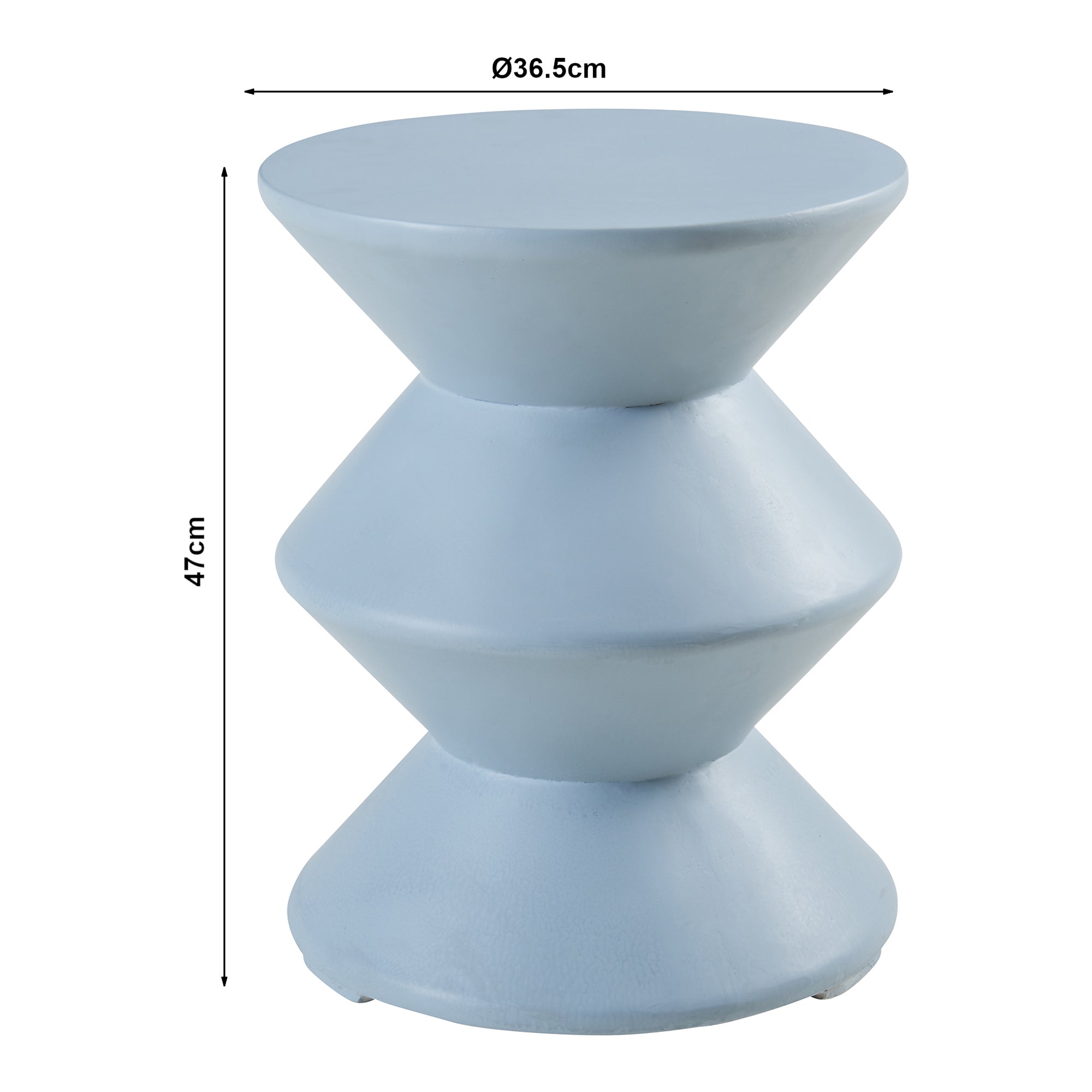 Tavolino Rotondo Kyppeslo in Calcestruzzo Leggero 47xØ37 cm Azzurro [en.casa]