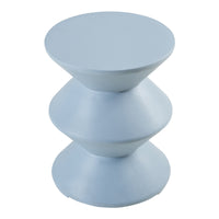 Tavolino Rotondo Kyppeslo in Calcestruzzo Leggero 47xØ37 cm Azzurro [en.casa]