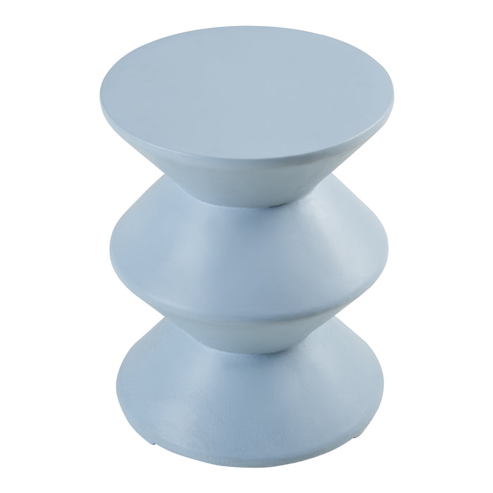 Tavolino Rotondo Kyppeslo in Calcestruzzo Leggero 47xØ37 cm Azzurro [en.casa]