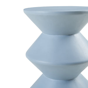 Tavolino Rotondo Kyppeslo in Calcestruzzo Leggero 47xØ37 cm Azzurro [en.casa]