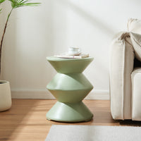 Tavolino Rotondo Kyppeslo in Calcestruzzo Leggero 47xØ37 cm Menta Verde [en.casa]