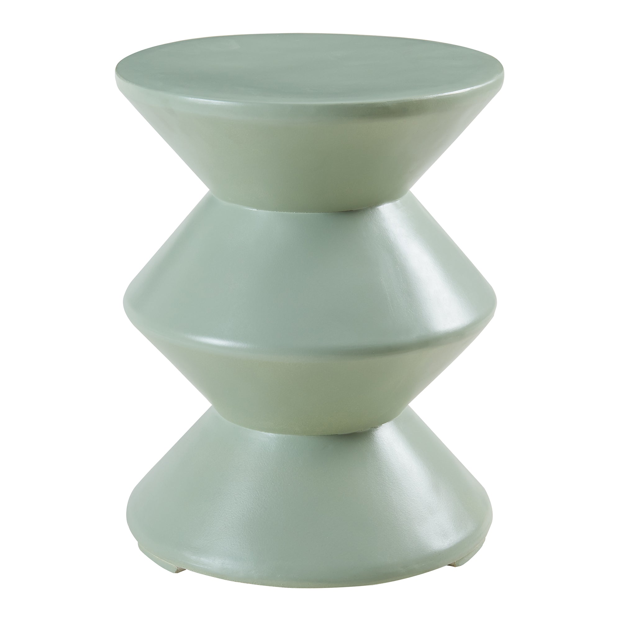 Tavolino Rotondo Kyppeslo in Calcestruzzo Leggero 47xØ37 cm Menta Verde [en.casa]