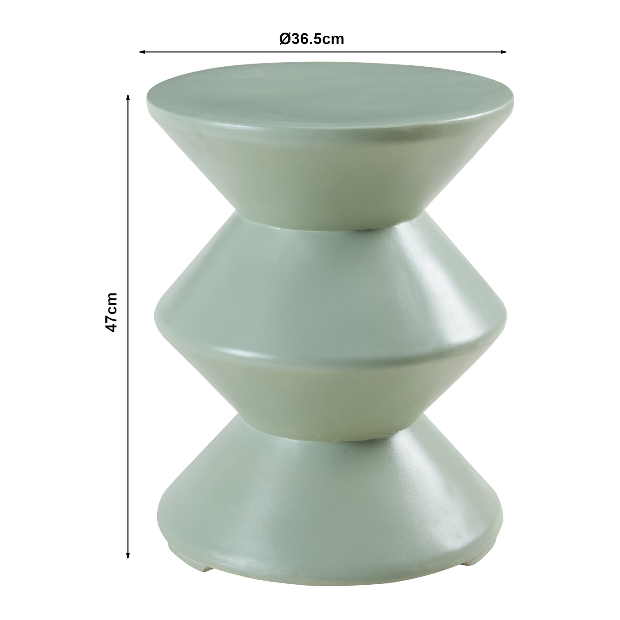 Tavolino Rotondo Kyppeslo in Calcestruzzo Leggero 47xØ37 cm Menta Verde [en.casa]