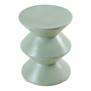 Tavolino Rotondo Kyppeslo in Calcestruzzo Leggero 47xØ37 cm Menta Verde [en.casa]