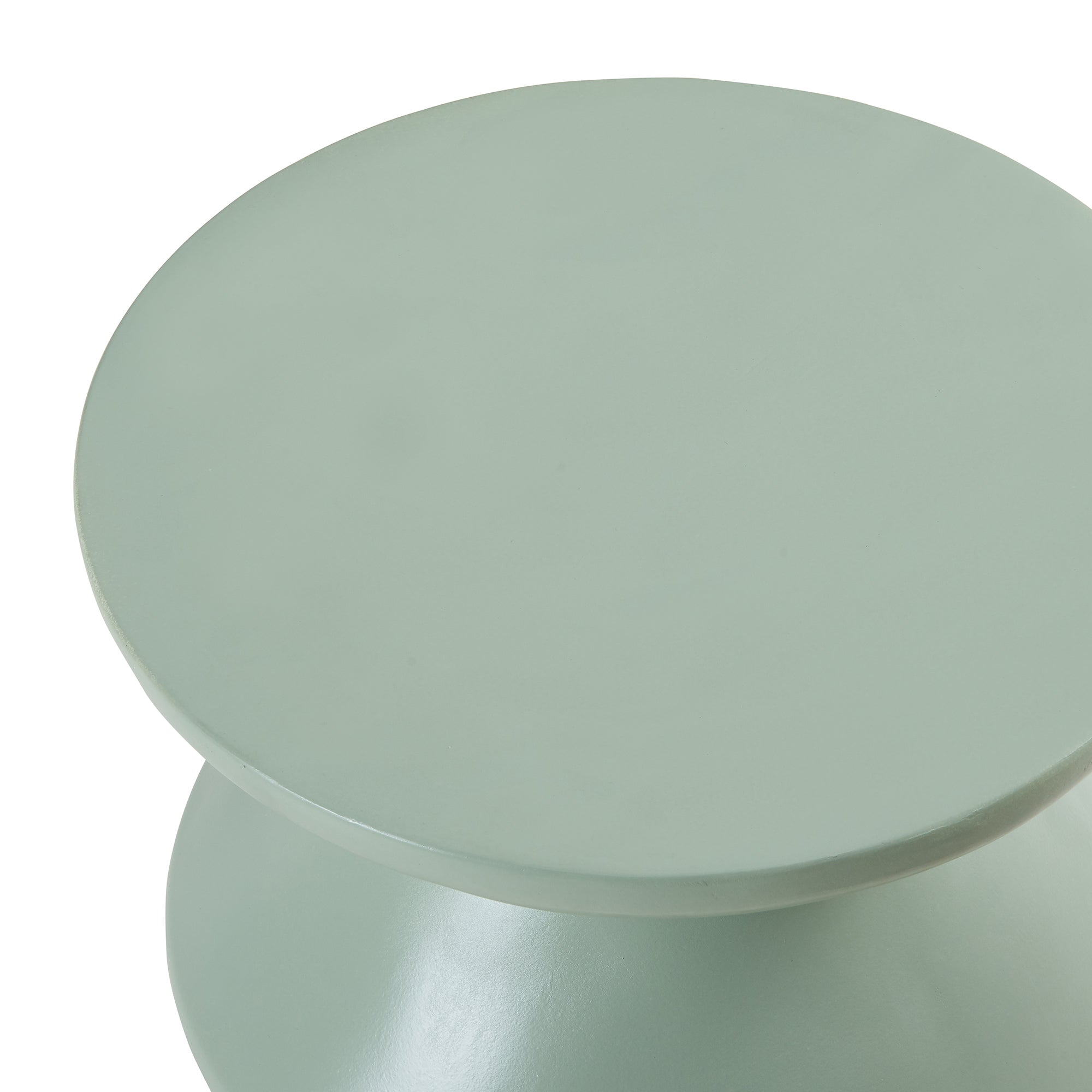 Tavolino Rotondo Kyppeslo in Calcestruzzo Leggero 47xØ37 cm Menta Verde [en.casa]