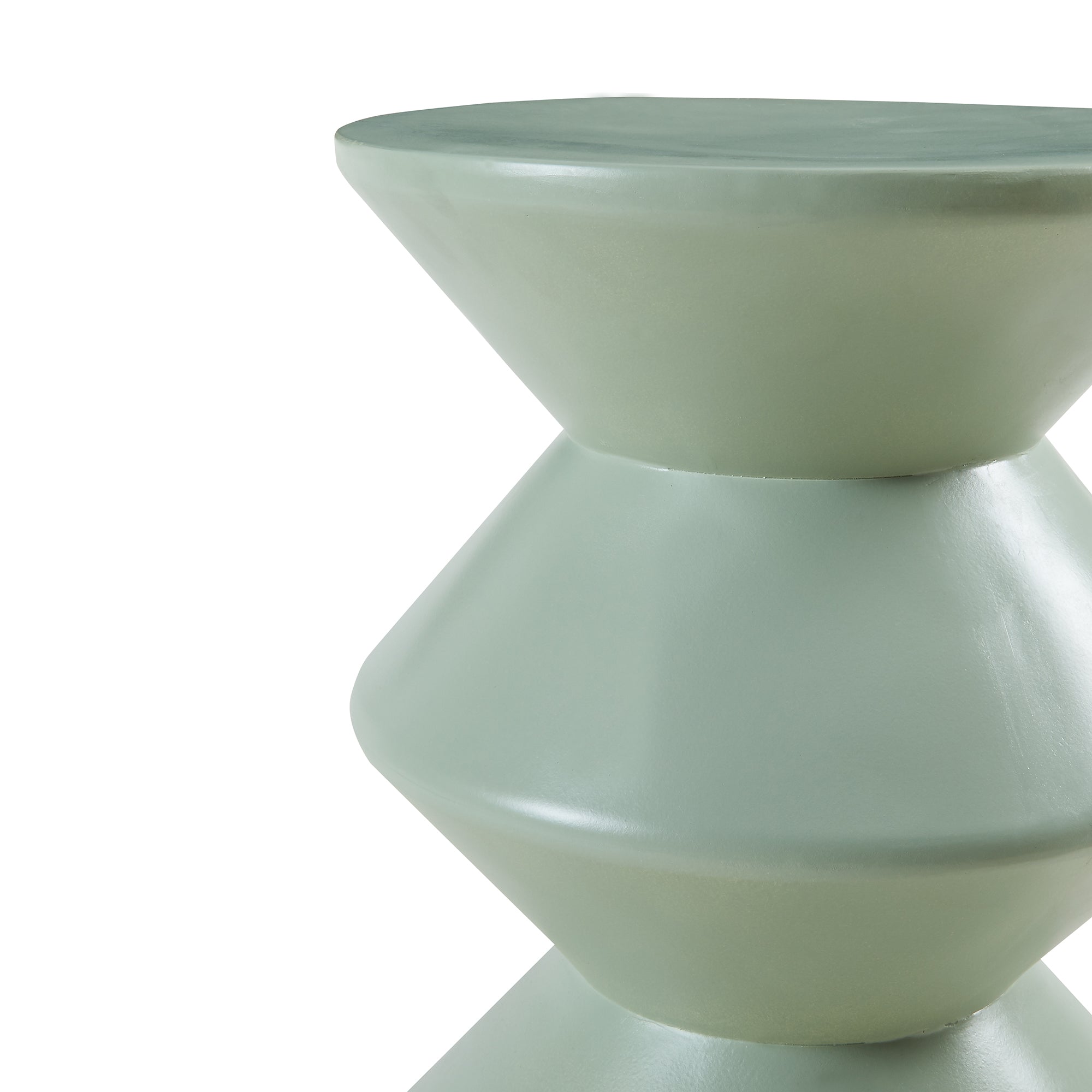 Tavolino Rotondo Kyppeslo in Calcestruzzo Leggero 47xØ37 cm Menta Verde [en.casa]