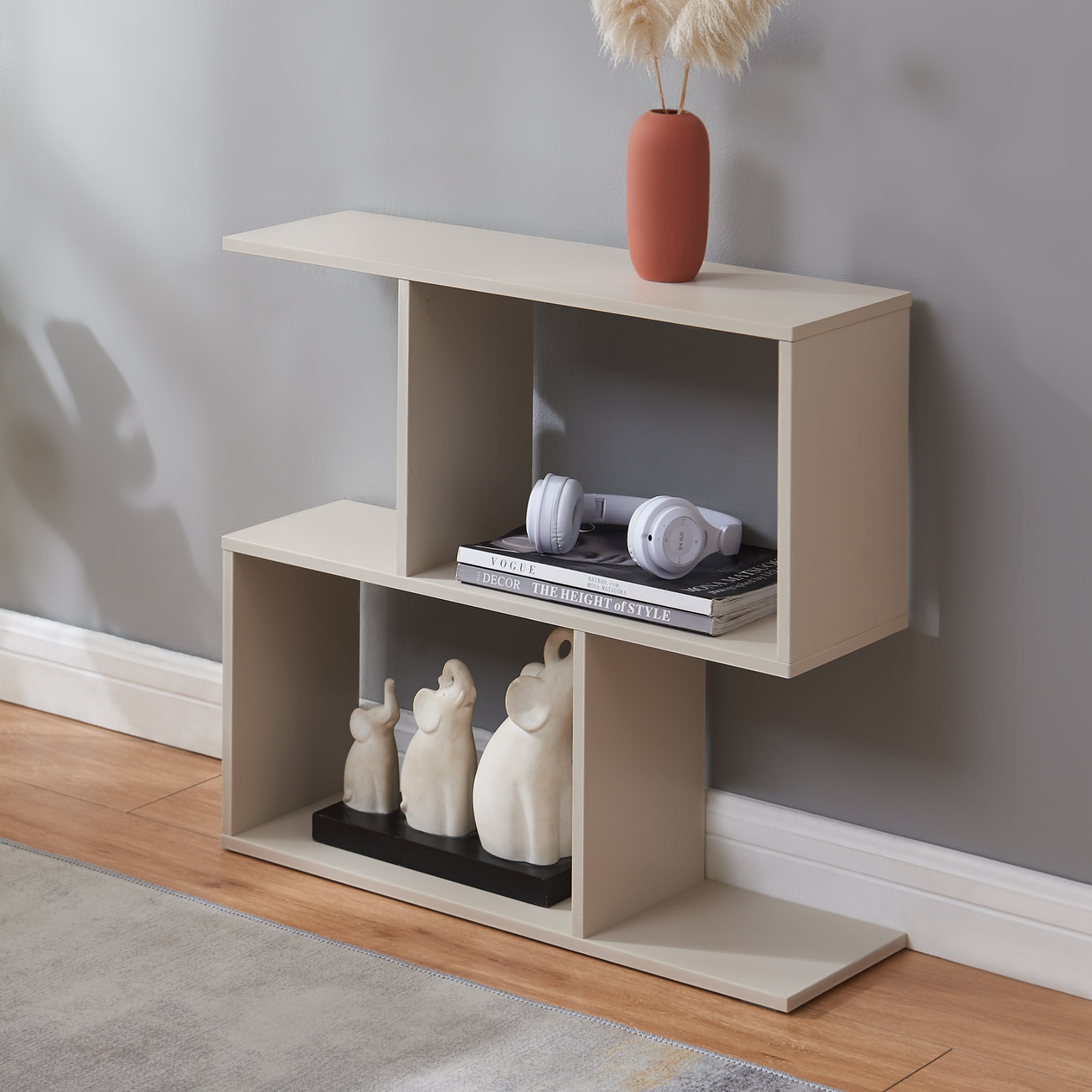 Tavolino a Consolle Koxjö da Divano 57 x 60 x 20 cm - Beige [en.casa]