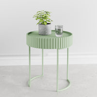 Tavolino Rotondo Rill da Salotto 46 x Ø40 cm - Menta Verde [en.casa]