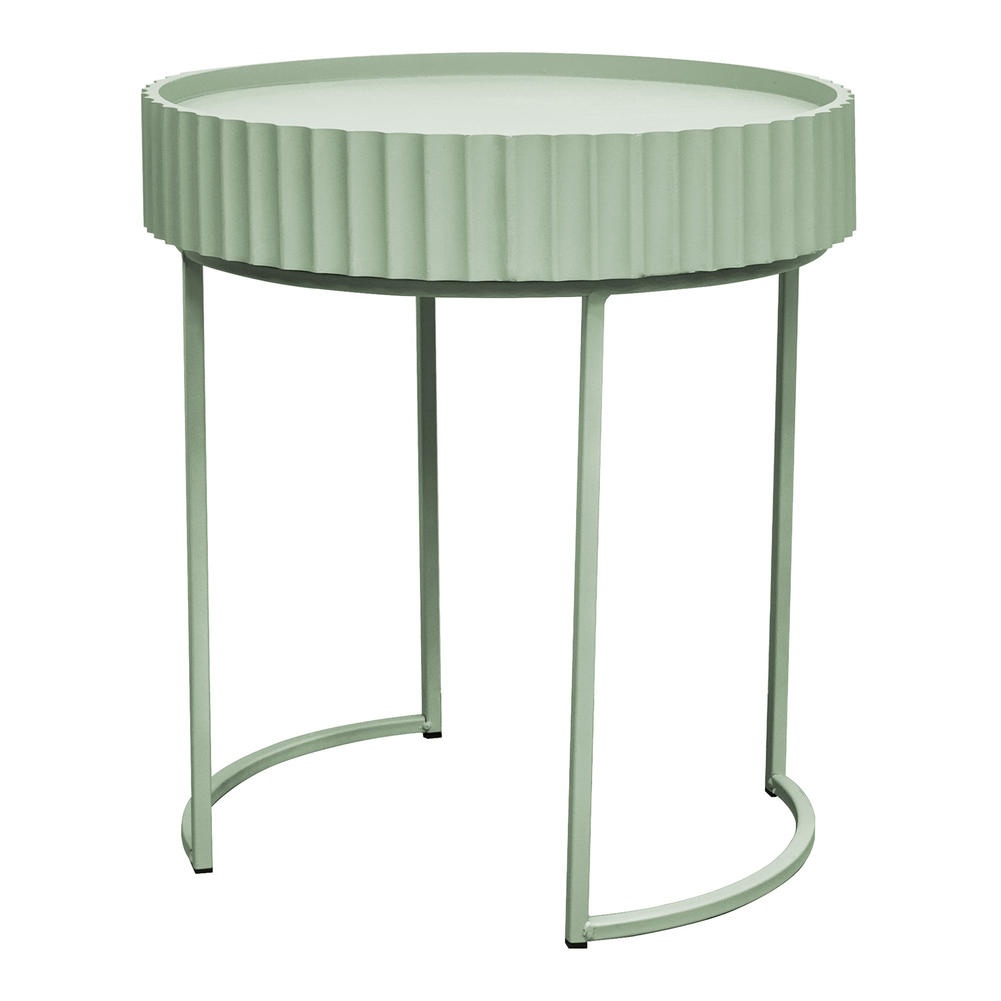Tavolino Rotondo Rill da Salotto 46 x Ø40 cm - Menta Verde [en.casa]