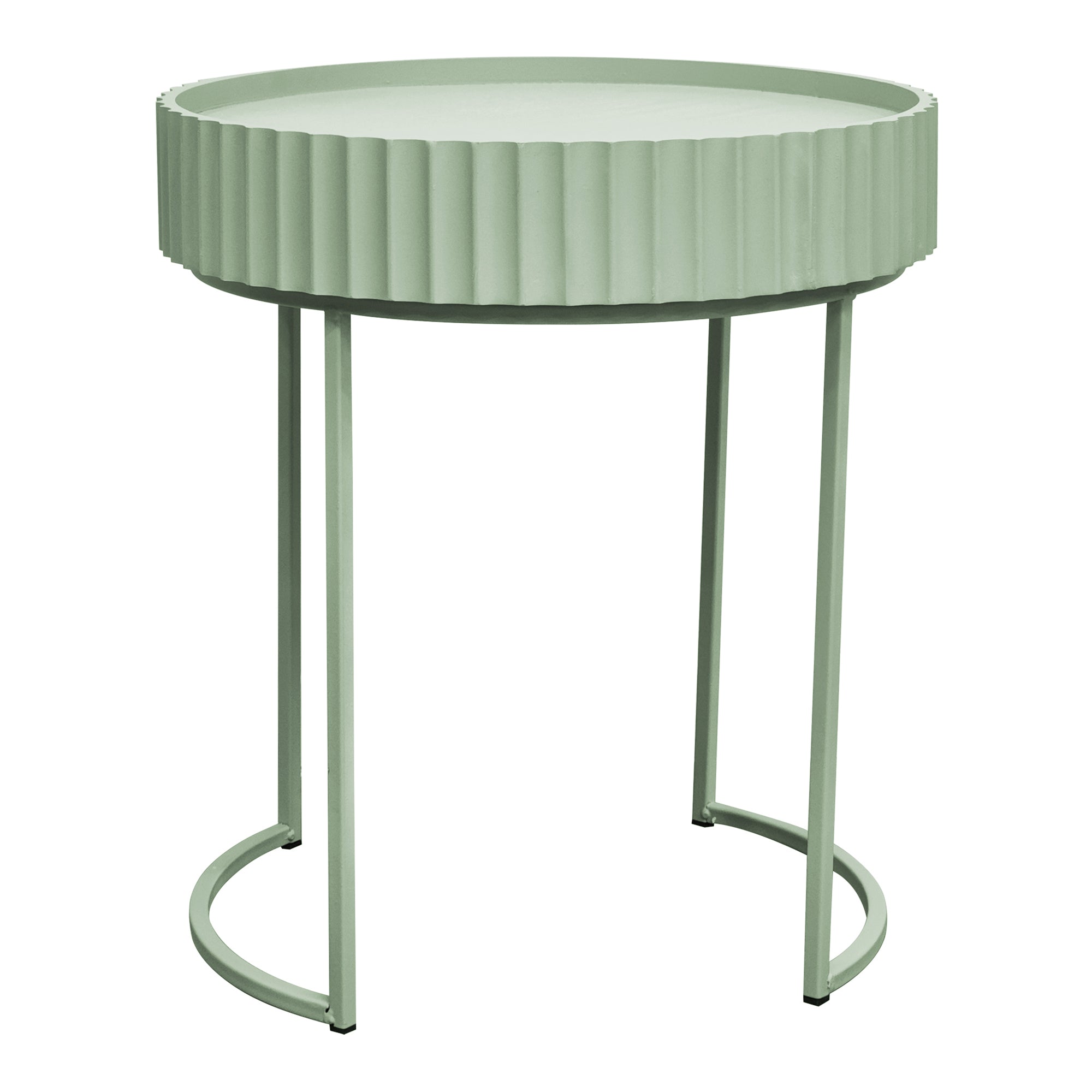 Tavolino Rotondo Rill da Salotto 46 x Ø40 cm - Menta Verde [en.casa]
