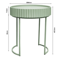 Tavolino Rotondo Rill da Salotto 46 x Ø40 cm - Menta Verde [en.casa]