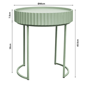 Tavolino Rotondo Rill da Salotto 46 x Ø40 cm - Menta Verde [en.casa]
