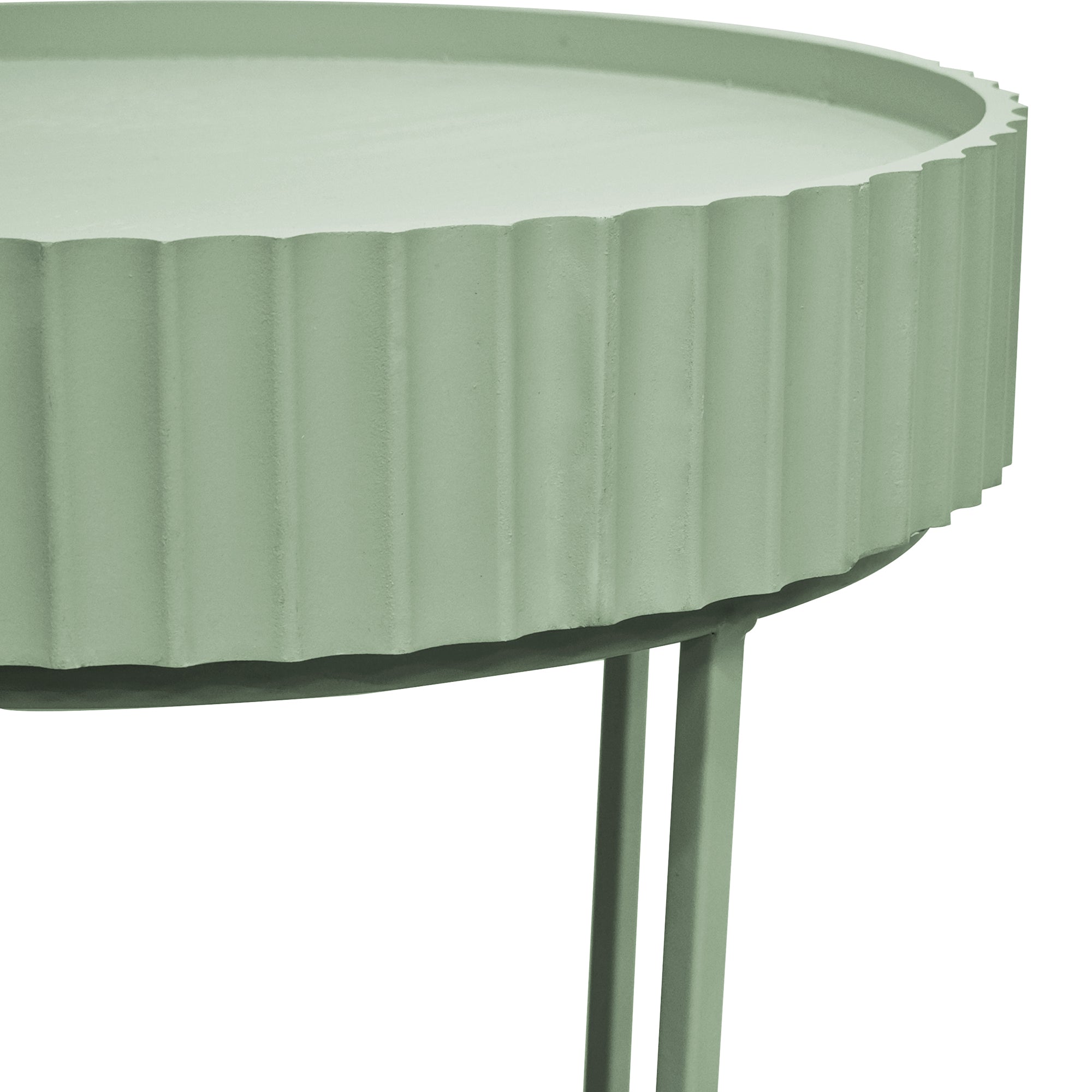 Tavolino Rotondo Rill da Salotto 46 x Ø40 cm - Menta Verde [en.casa]