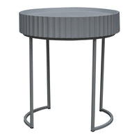 Tavolino Rotondo Rill da Salotto 46 x Ø40 cm - Grigio [en.casa]