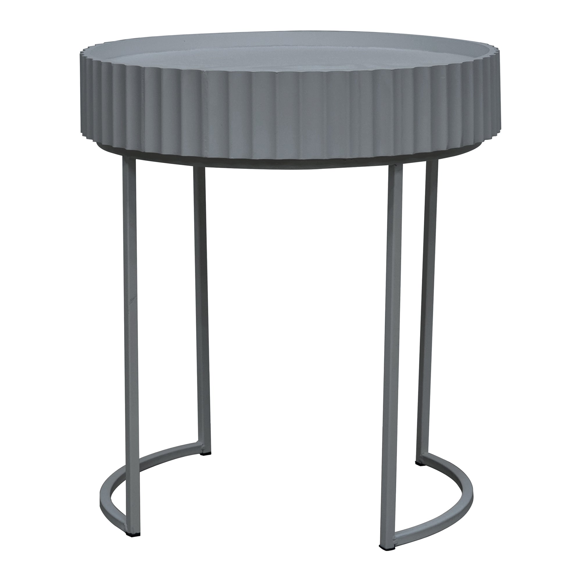 Tavolino Rotondo Rill da Salotto 46 x Ø40 cm - Grigio [en.casa]