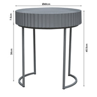 Tavolino Rotondo Rill da Salotto 46 x Ø40 cm - Grigio [en.casa]