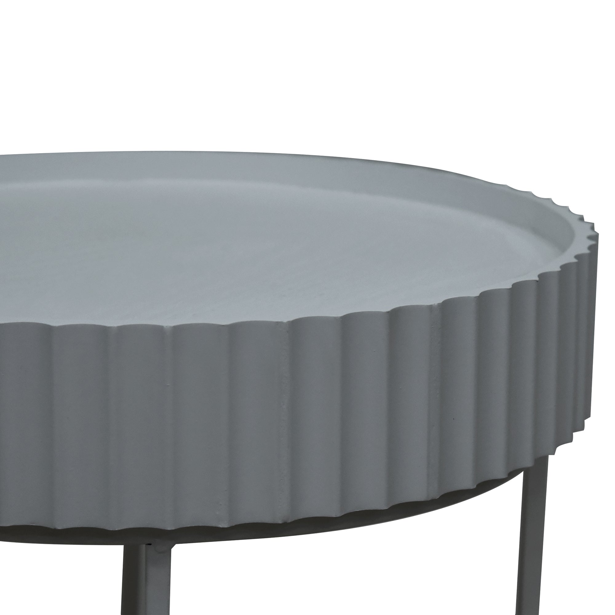Tavolino Rotondo Rill da Salotto 46 x Ø40 cm - Grigio [en.casa]