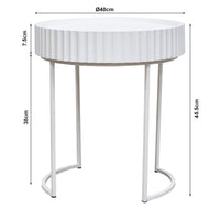 Tavolino Rotondo Rill da Salotto 46 x Ø40 cm - Bianco [en.casa]