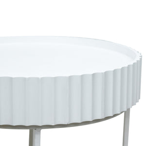 Tavolino Rotondo Rill da Salotto 46 x Ø40 cm - Bianco [en.casa]