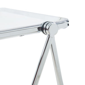 Tavolo Pieghevole Alerhavn Tavolino Portatile per Divano Laptop 70x49x68 cm Trasparente [en.casa]