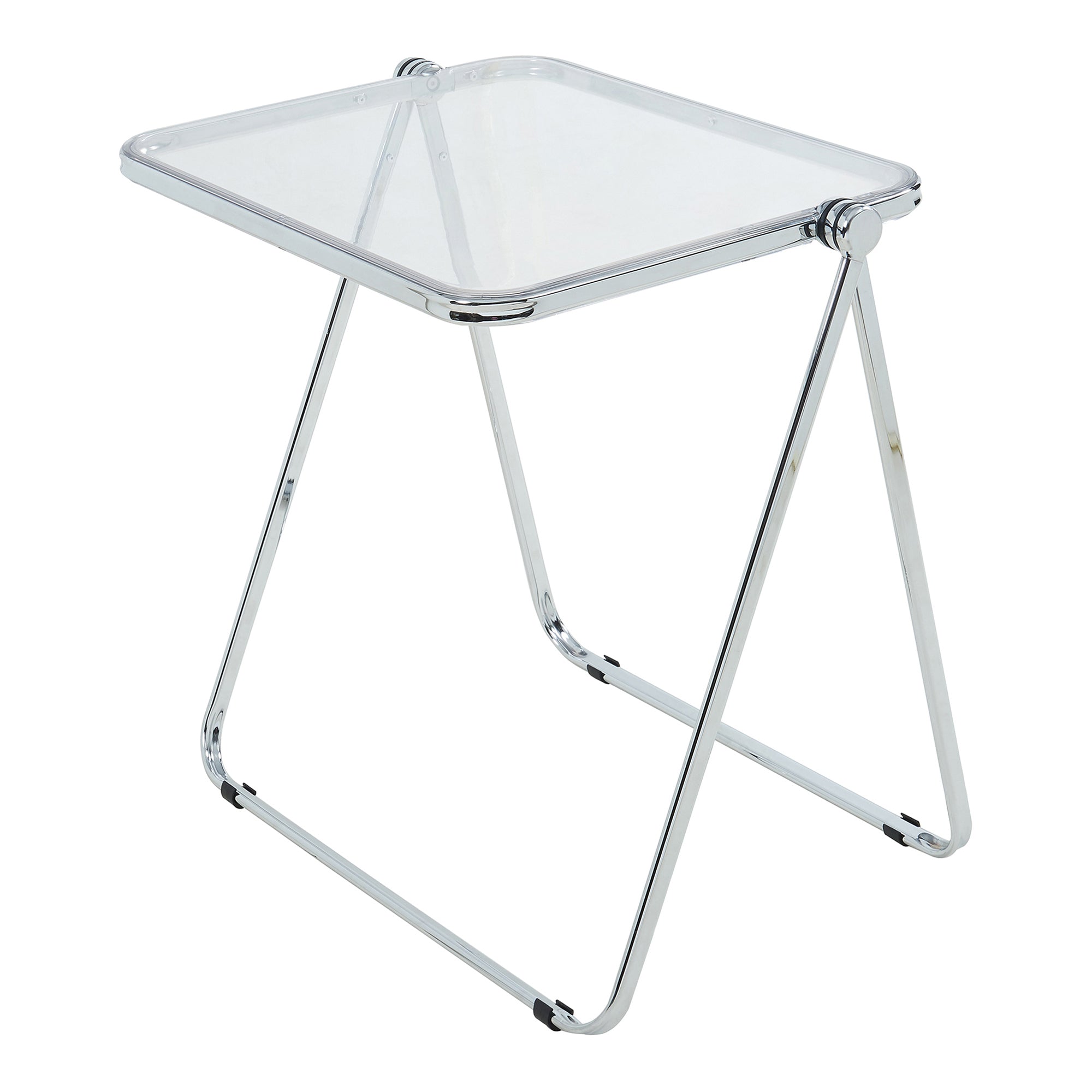 Tavolo Pieghevole Alerhavn Tavolino Portatile per Divano Laptop 70x49x68 cm Trasparente [en.casa]