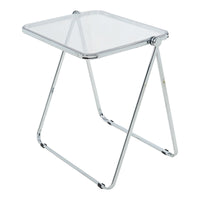 Tavolo Pieghevole Alerhavn Tavolino Portatile per Divano Laptop 70x49x68 cm Trasparente [en.casa]