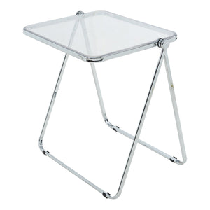 Tavolo Pieghevole Alerhavn Tavolino Portatile per Divano Laptop 70x49x68 cm Trasparente [en.casa]