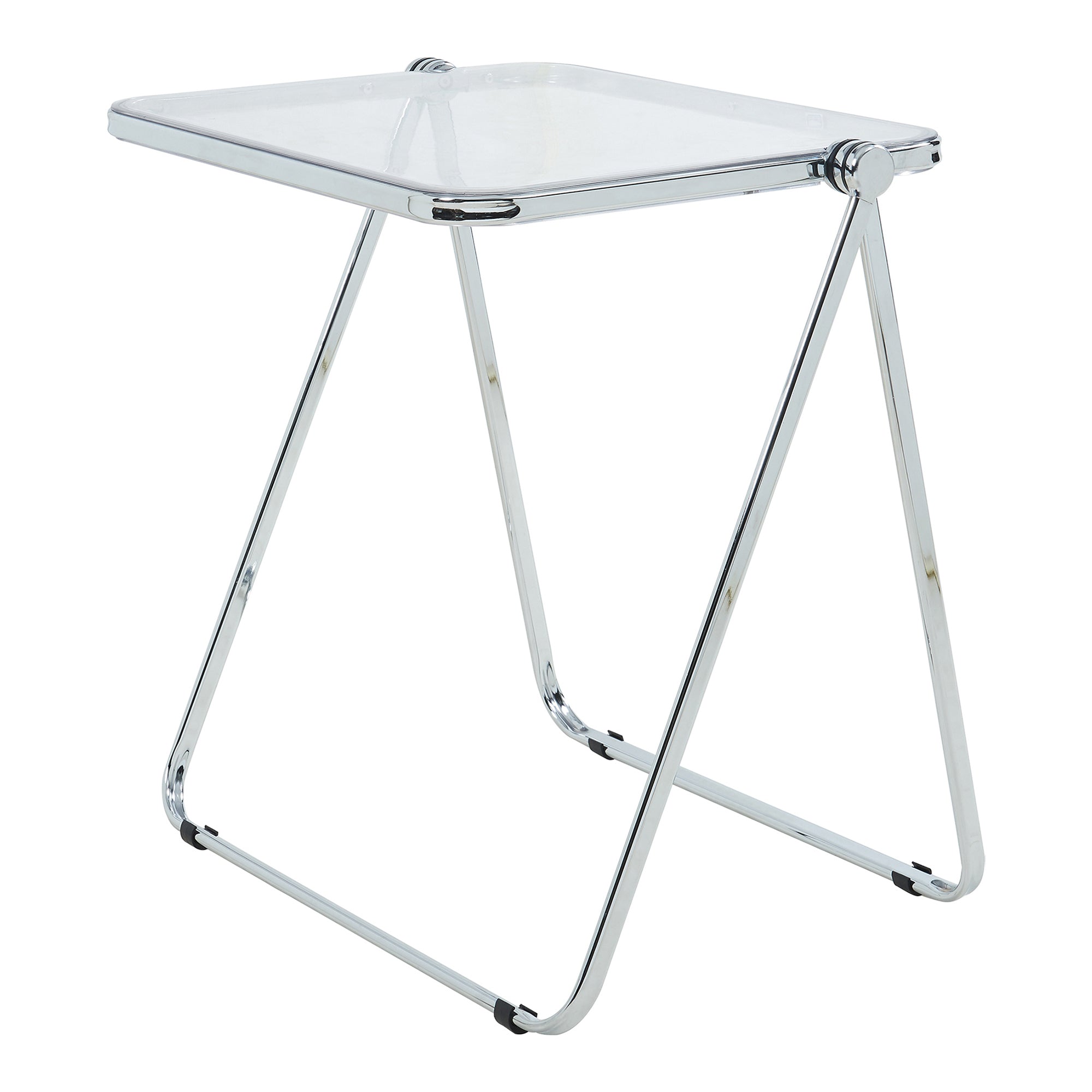 Tavolo Pieghevole Alerhavn Tavolino Portatile per Divano Laptop 70x49x68 cm Trasparente [en.casa]