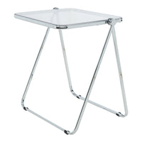 Tavolo Pieghevole Alerhavn Tavolino Portatile per Divano Laptop 70x49x68 cm Trasparente [en.casa]