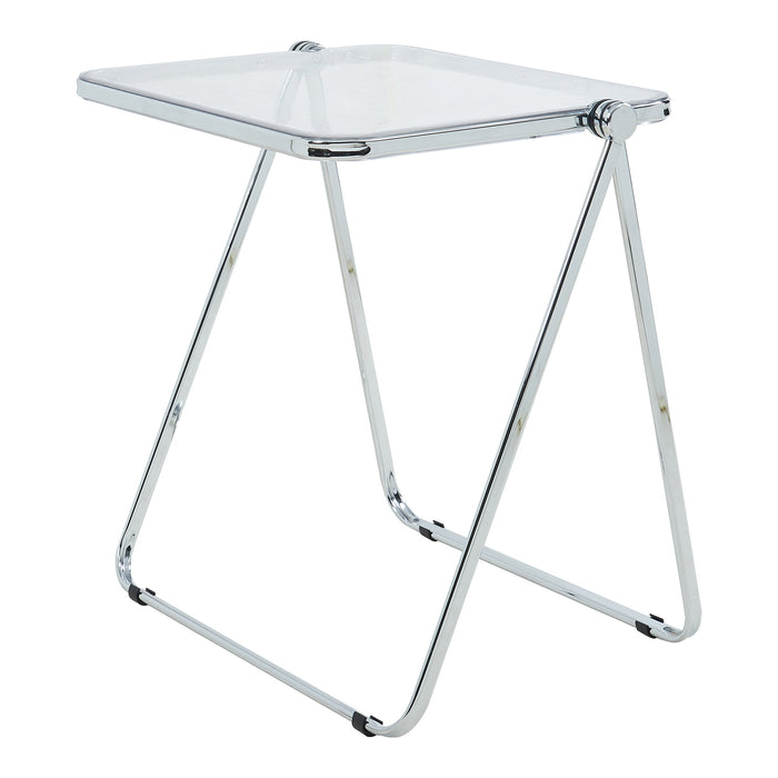 Tavolo Pieghevole Alerhavn Tavolino Portatile per Divano Laptop 70x49x68 cm Trasparente [en.casa]