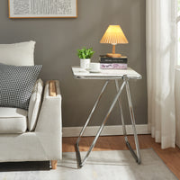 Tavolo Pieghevole Alerhavn Tavolino Portatile per Divano Laptop 70x49x68 cm Bianco [en.casa]