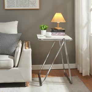 Tavolo Pieghevole Alerhavn Tavolino Portatile per Divano Laptop 70x49x68 cm Bianco [en.casa]