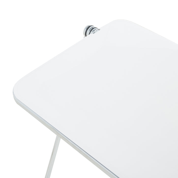 Tavolo Pieghevole Alerhavn Tavolino Portatile per Divano Laptop 70x49x68 cm Bianco [en.casa]