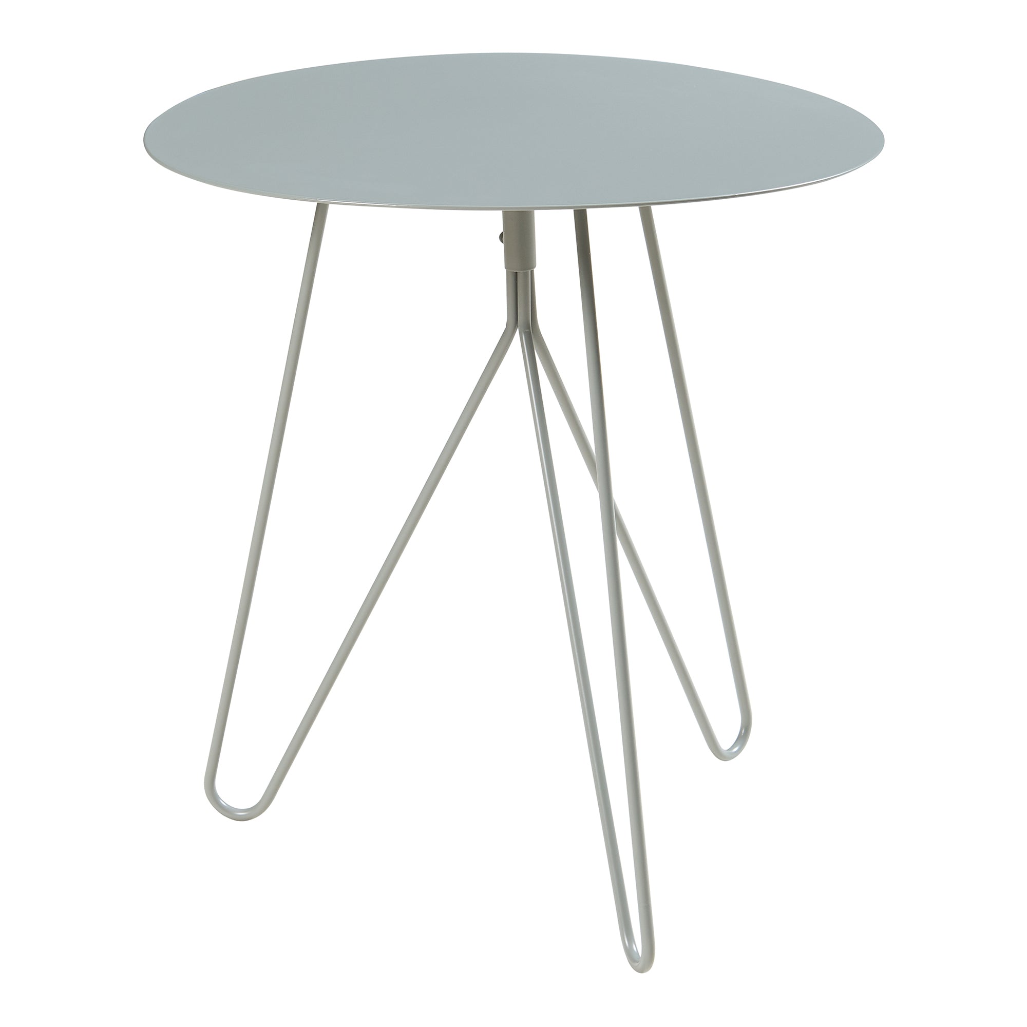 Tavolino Nopimi con Piano Rotondo e Gambe a Forcina 45 x Ø43 cm - Grigio Opaco [en.casa]