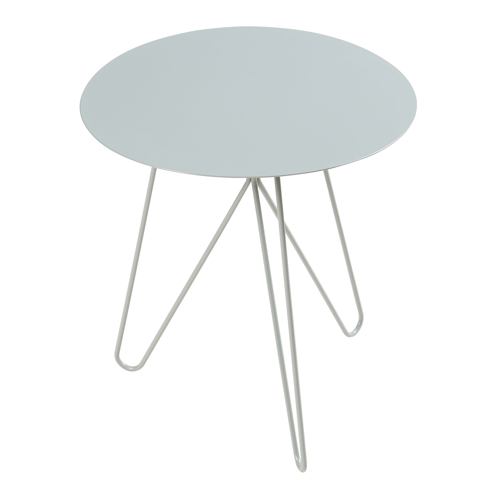 Tavolino Nopimi con Piano Rotondo e Gambe a Forcina 45 x Ø43 cm - Grigio Opaco [en.casa]