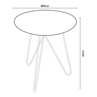 Tavolino Nopimi con Piano Rotondo e Gambe a Forcina 45 x Ø43 cm - Blu Opaco [en.casa]