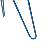 Tavolino Nopimi con Piano Rotondo e Gambe a Forcina 45 x Ø43 cm - Blu Opaco [en.casa]