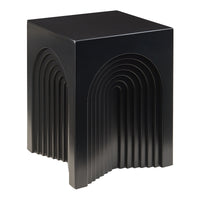 Tavolino Cubo Elverumn con Design Arcuato 45x35x35 cm Nero [en.casa]