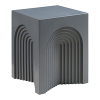 Tavolino Cubo Elverumn con Design Arcuato 45x35x35 cm Grigio [en.casa]