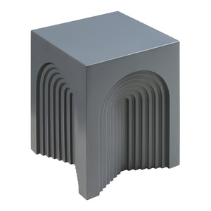 Tavolino Cubo Elverumn con Design Arcuato 45x35x35 cm Grigio [en.casa]