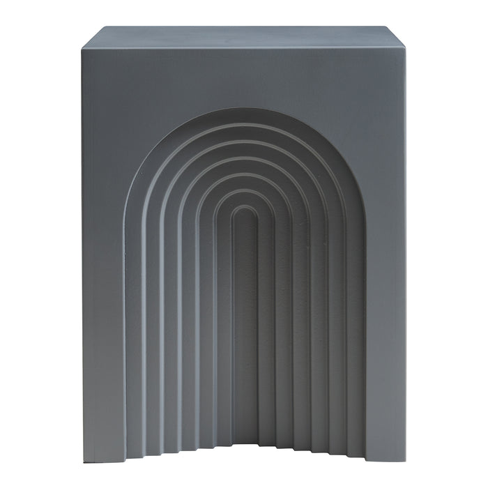 Tavolino Cubo Elverumn con Design Arcuato 45x35x35 cm Grigio [en.casa]