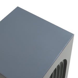 Tavolino Cubo Elverumn con Design Arcuato 45x35x35 cm Grigio [en.casa]