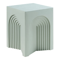 Tavolino Cubo Elverumn con Design Arcuato 45x35x35 cm Verde [en.casa]