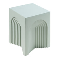 Tavolino Cubo Elverumn con Design Arcuato 45x35x35 cm Verde [en.casa]