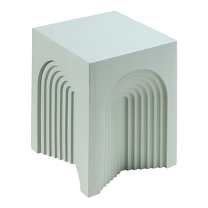 Tavolino Cubo Elverumn con Design Arcuato 45x35x35 cm Verde [en.casa]