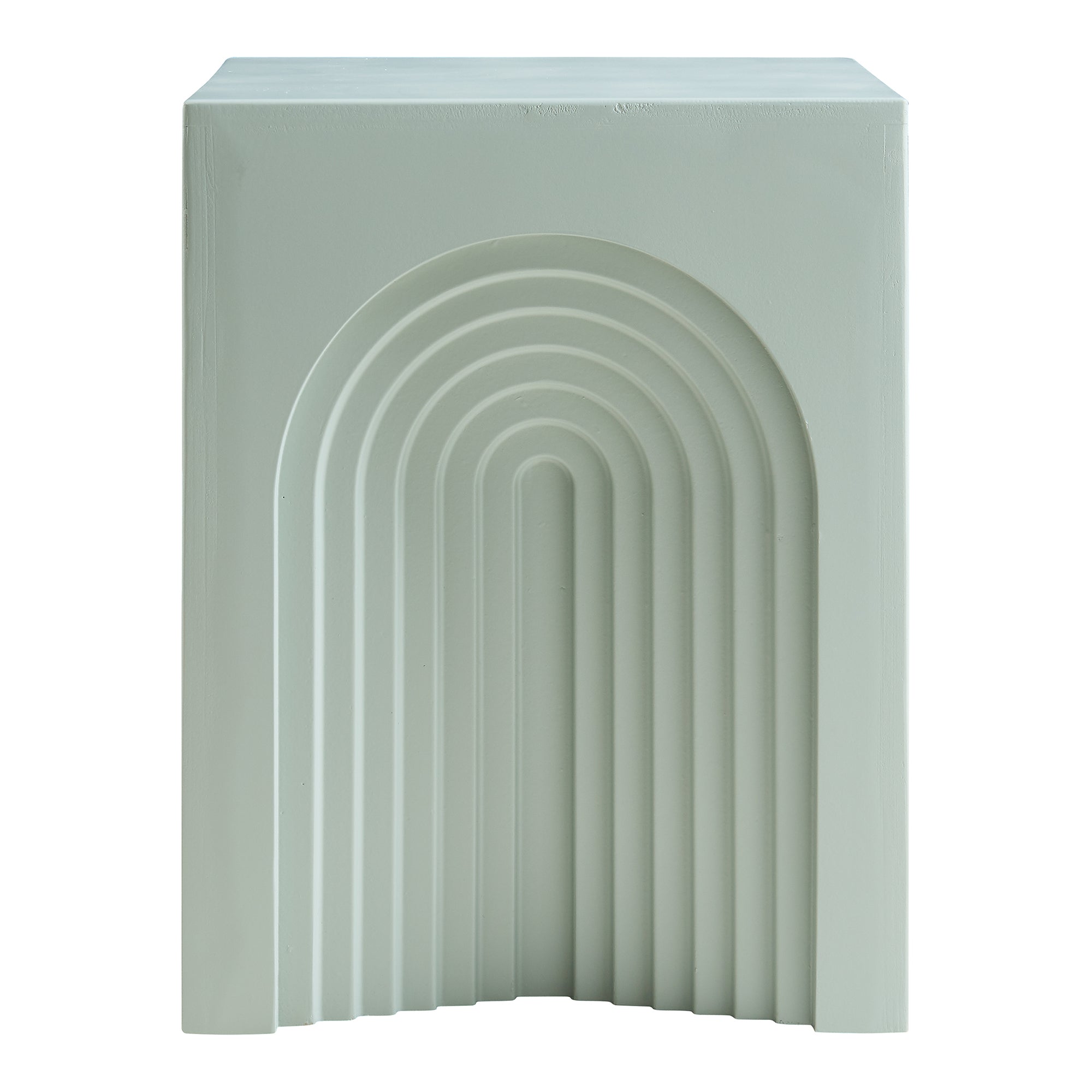 Tavolino Cubo Elverumn con Design Arcuato 45x35x35 cm Verde [en.casa]