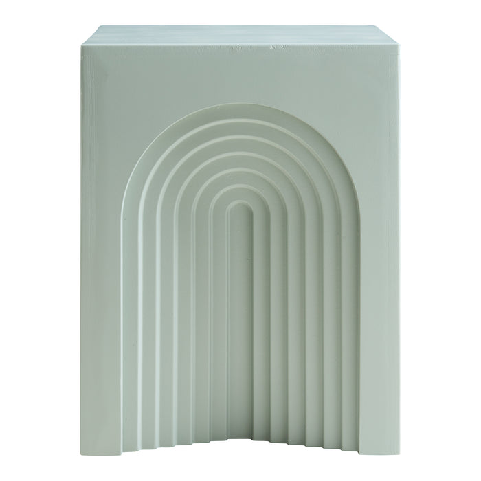Tavolino Cubo Elverumn con Design Arcuato 45x35x35 cm Verde [en.casa]