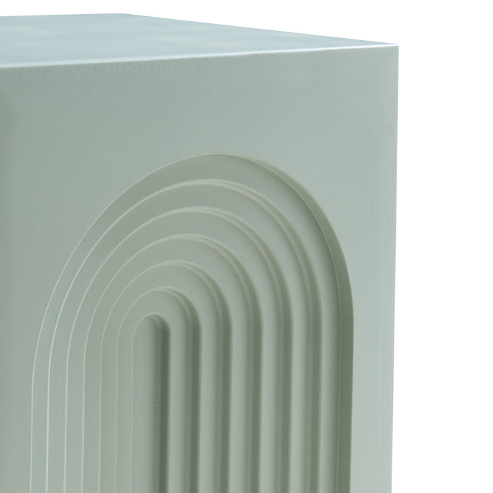 Tavolino Cubo Elverumn con Design Arcuato 45x35x35 cm Verde [en.casa]