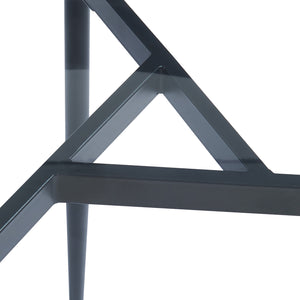 Tavolino Laterale Ulökantaa con Piano Rotondo in Vetro Fumé - Grigio [en.casa]