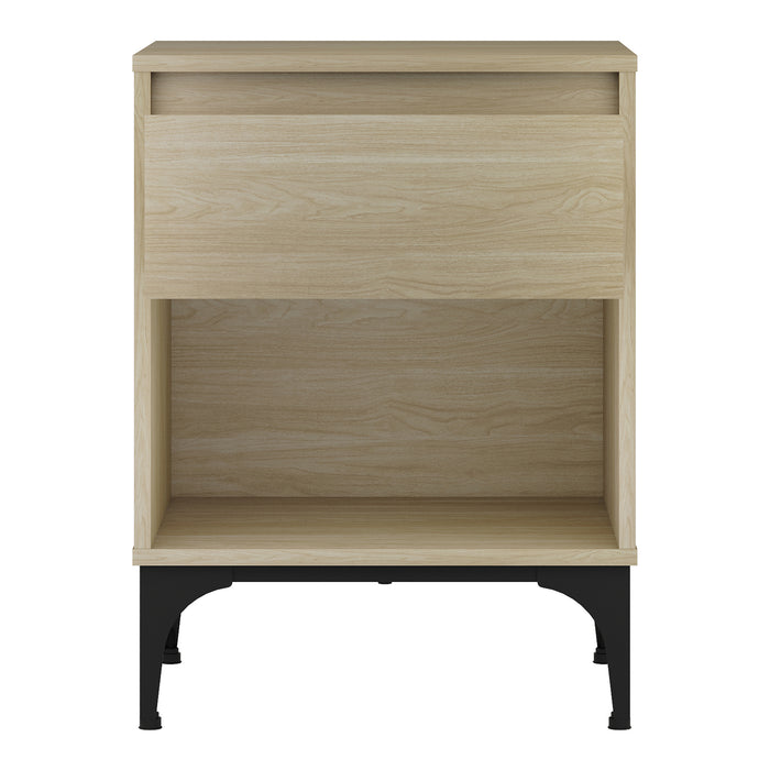 Tavolino Laterale Kistiandi Comodino con Cassetto 62 x 46 x 40 cm - Effetto Rovere Chiaro [en.casa]